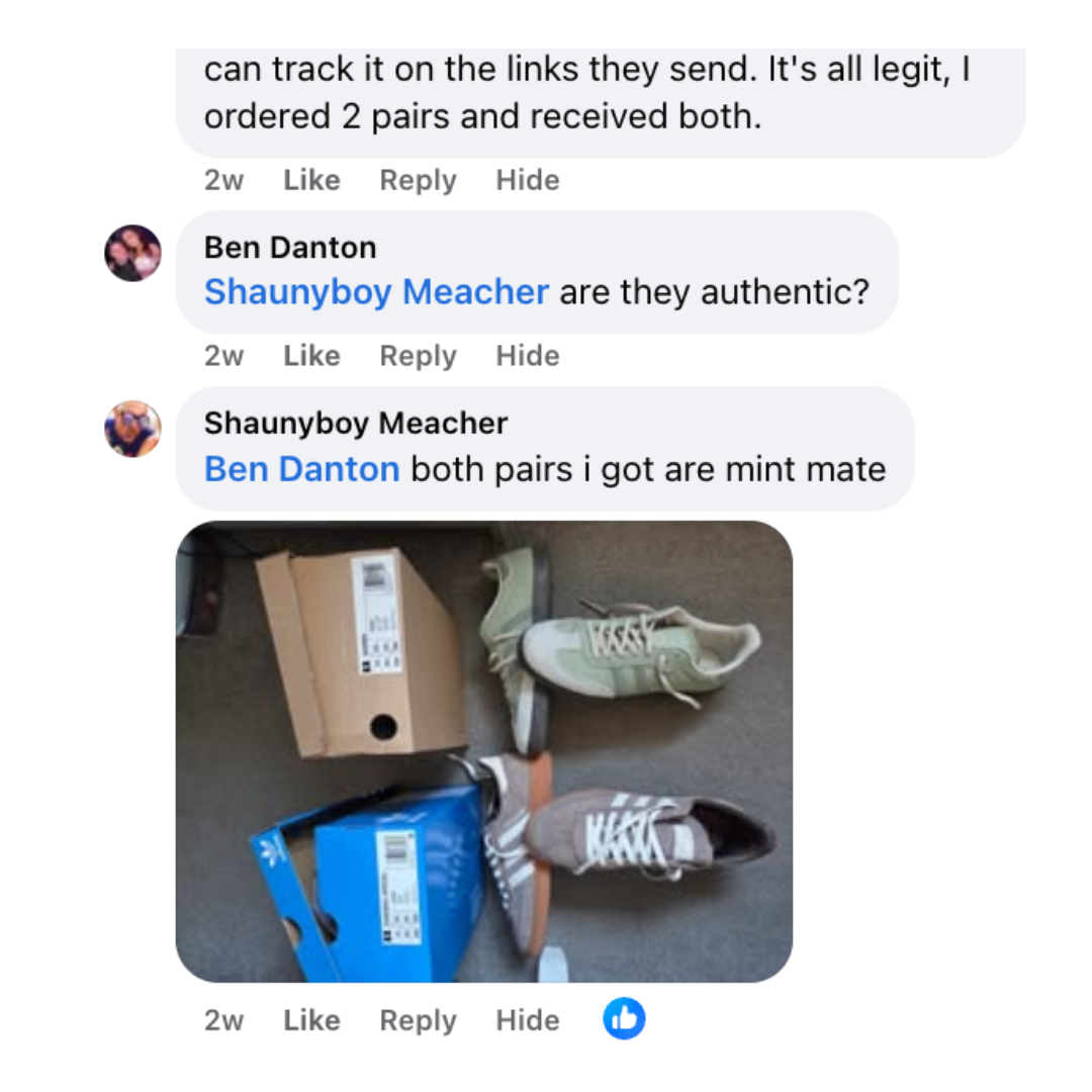 Real customer comment screenshot 1
